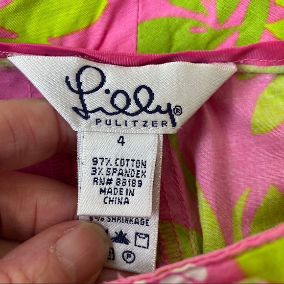 Lilly Pulitzer pink, green floral capris - Picture 7 of 10